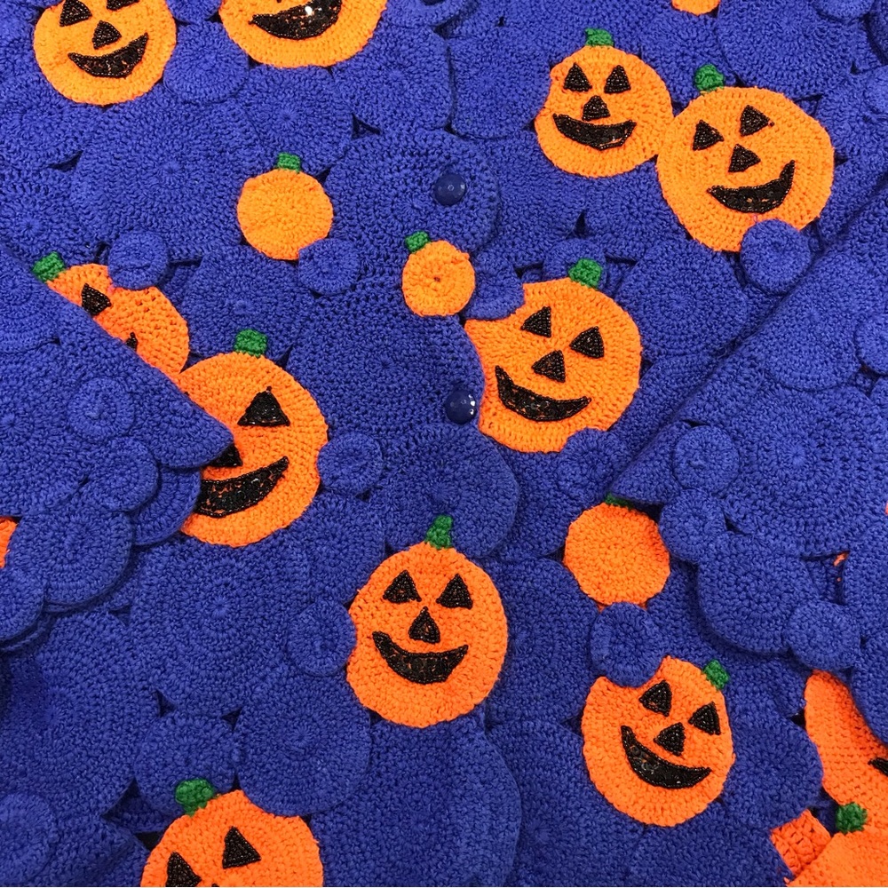 Vintage Michael Simon Halloween Crochet Cardigan Sweater ~ Women’s Large EUC - Picture 7 of 9
